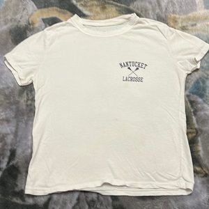 White Nantucket lacrosse brandy Melville t shirt